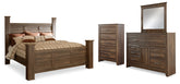 Homestyle Furniture - Ashley Furniture - Juararo King Poster Bed, Dresser, Mirror and Chest - King Poster Bed, Dresser, Mirror and Chest - B251B37