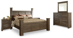 Homestyle Furniture - Ashley Furniture - Juararo King Poster Bed, Dresser, Mirror and 2 Nightstands - King Poster Bed, Dresser, Mirror and 2 Nightstands - B251B27