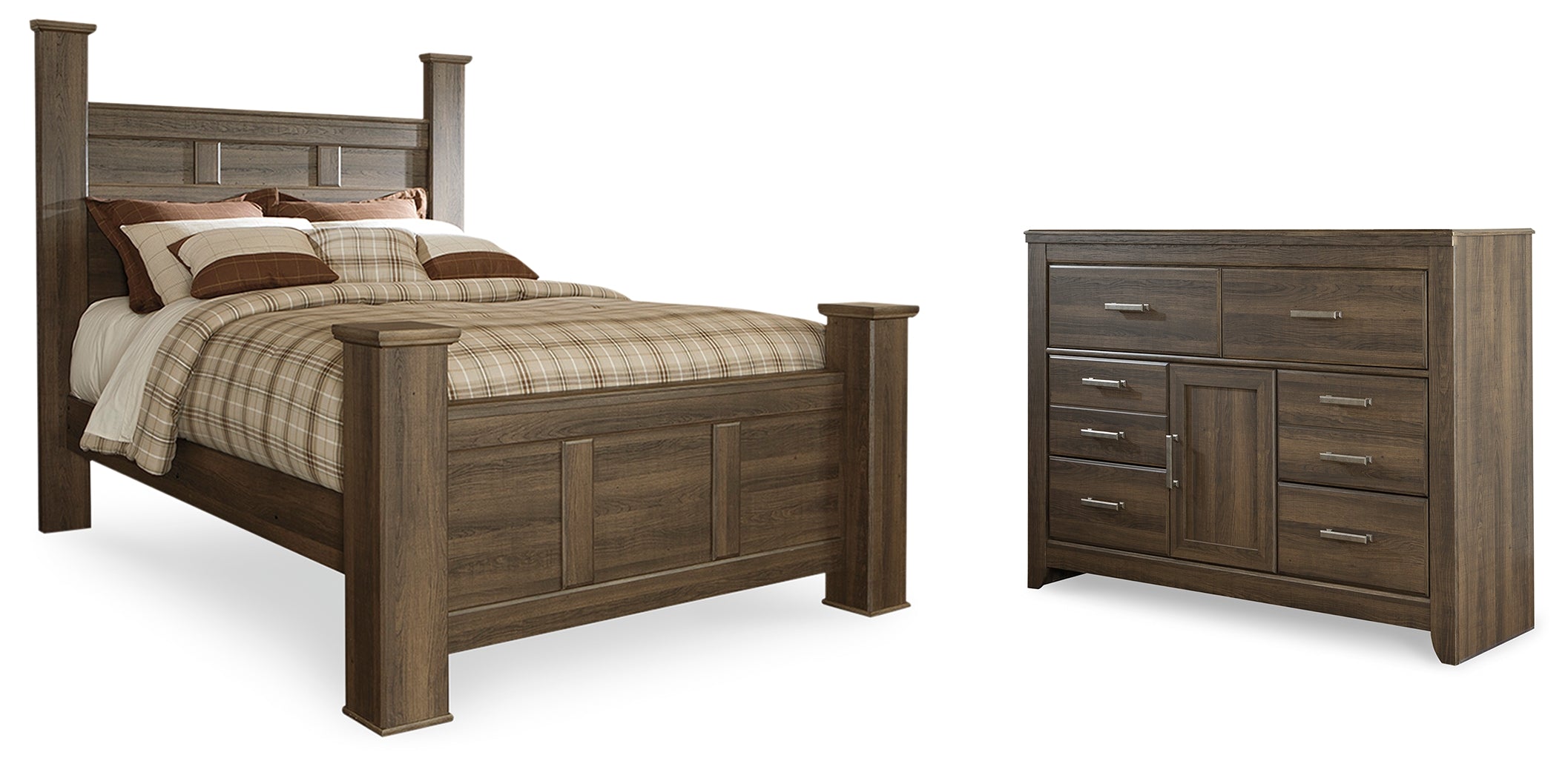 Homestyle Furniture - Ashley Furniture - Juararo Queen Poster Bed and Dresser - Queen Poster Bed and Dresser - B251B36