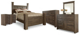 Homestyle Furniture - Ashley Furniture - Juararo Queen Poster Bed, 2 Dressers, Mirror and 2 Nightstands - Queen Poster Bed, 2 Dressers, Mirror and 2 Nightstands - B251B41