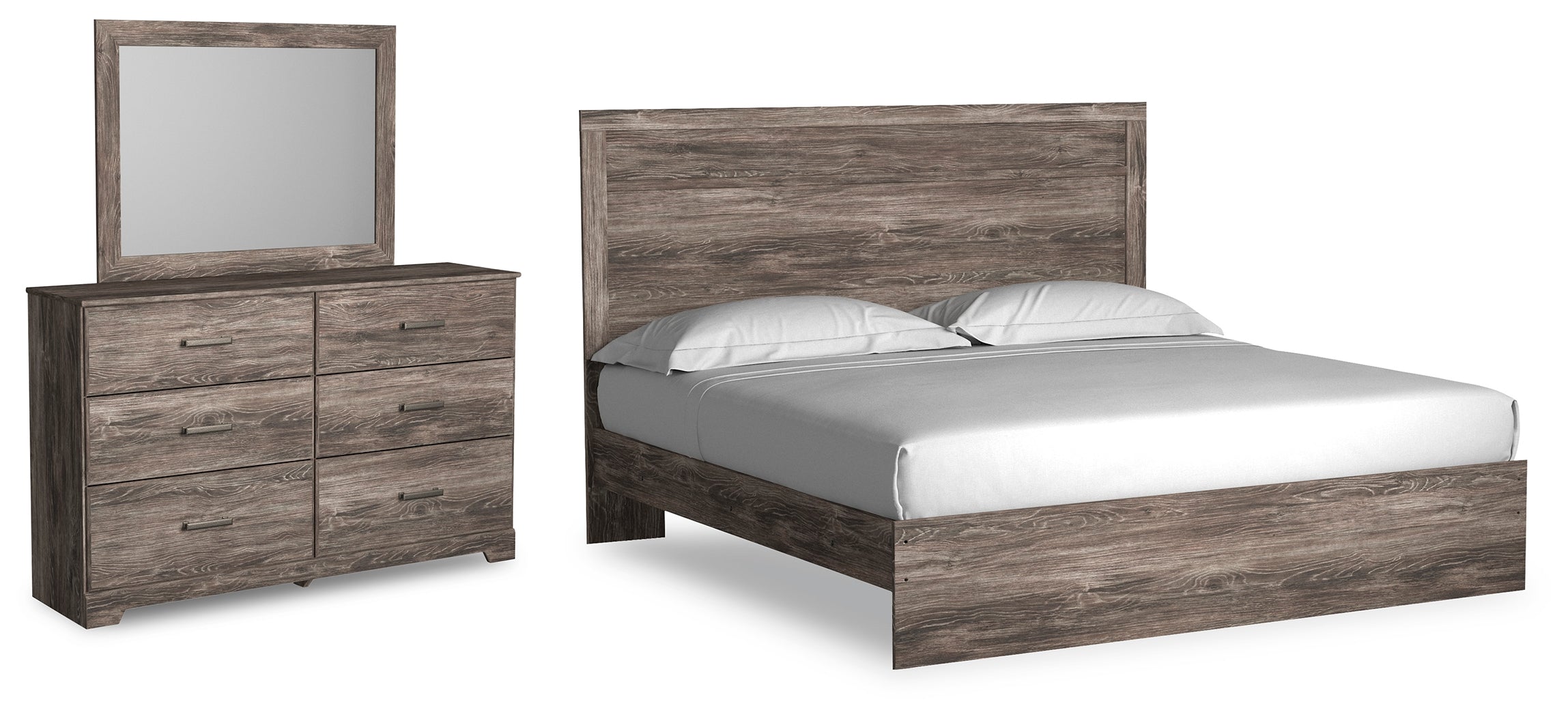 Homestyle Furniture - Ashley Furniture - Ralinksi King Panel Bed, Dresser and Mirror - King Panel Bed, Dresser and Mirror - B2587B13