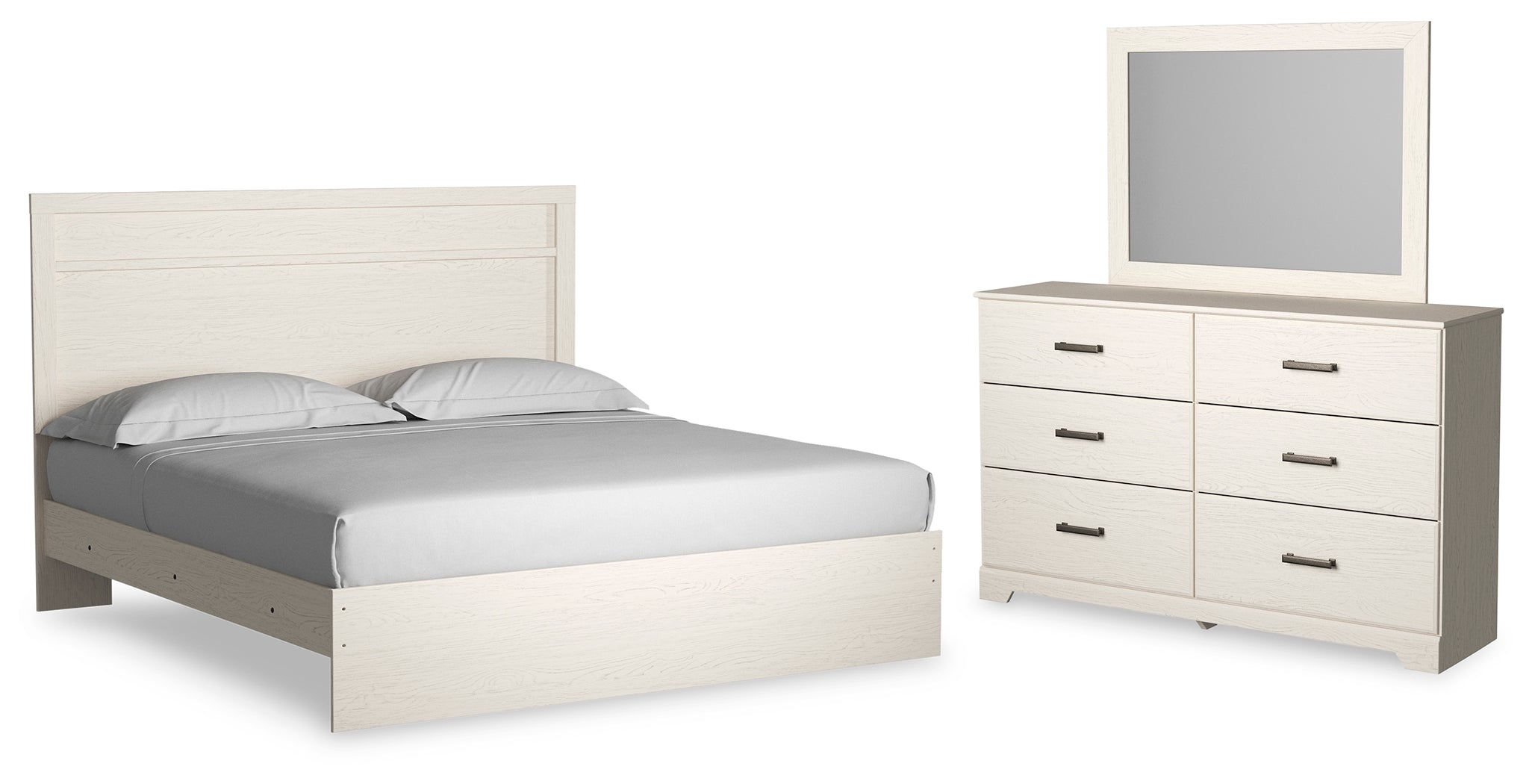 Homestyle Furniture - Ashley Furniture - Stelsie King Panel Bed, Dresser and Mirror - King Panel Bed, Dresser and Mirror - B2588B14