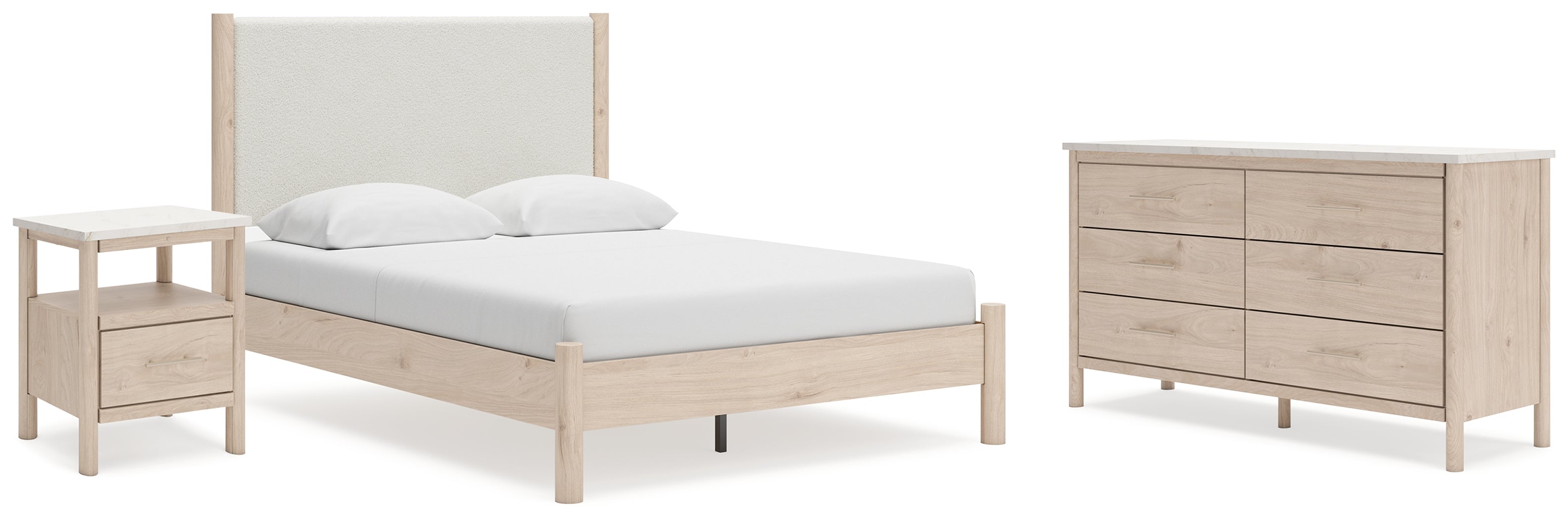 Homestyle Furniture - Ashley Furniture - Cadmori Queen Upholstered Panel Bed, Dresser and Nightstand - Queen Upholstered Panel Bed, Dresser and Nightstand - B2615B10