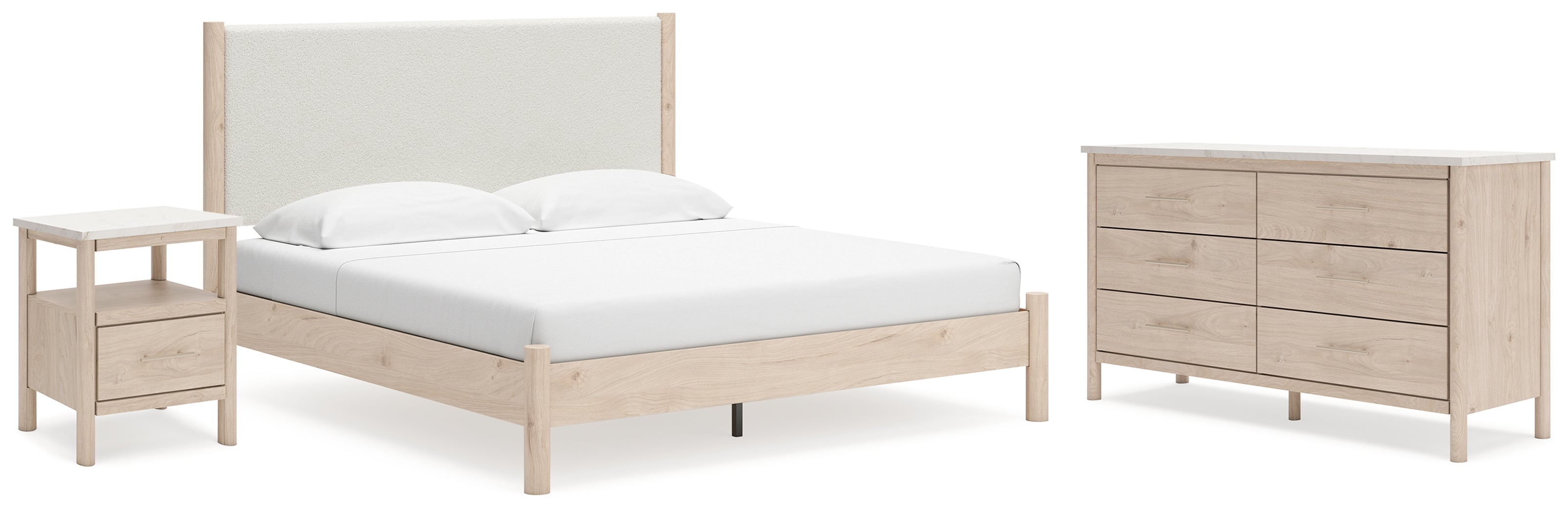 Homestyle Furniture - Ashley Furniture - Cadmori King Upholstered Panel Bed, Dresser and Nightstand - King Upholstered Panel Bed, Dresser and Nightstand - B2615B11