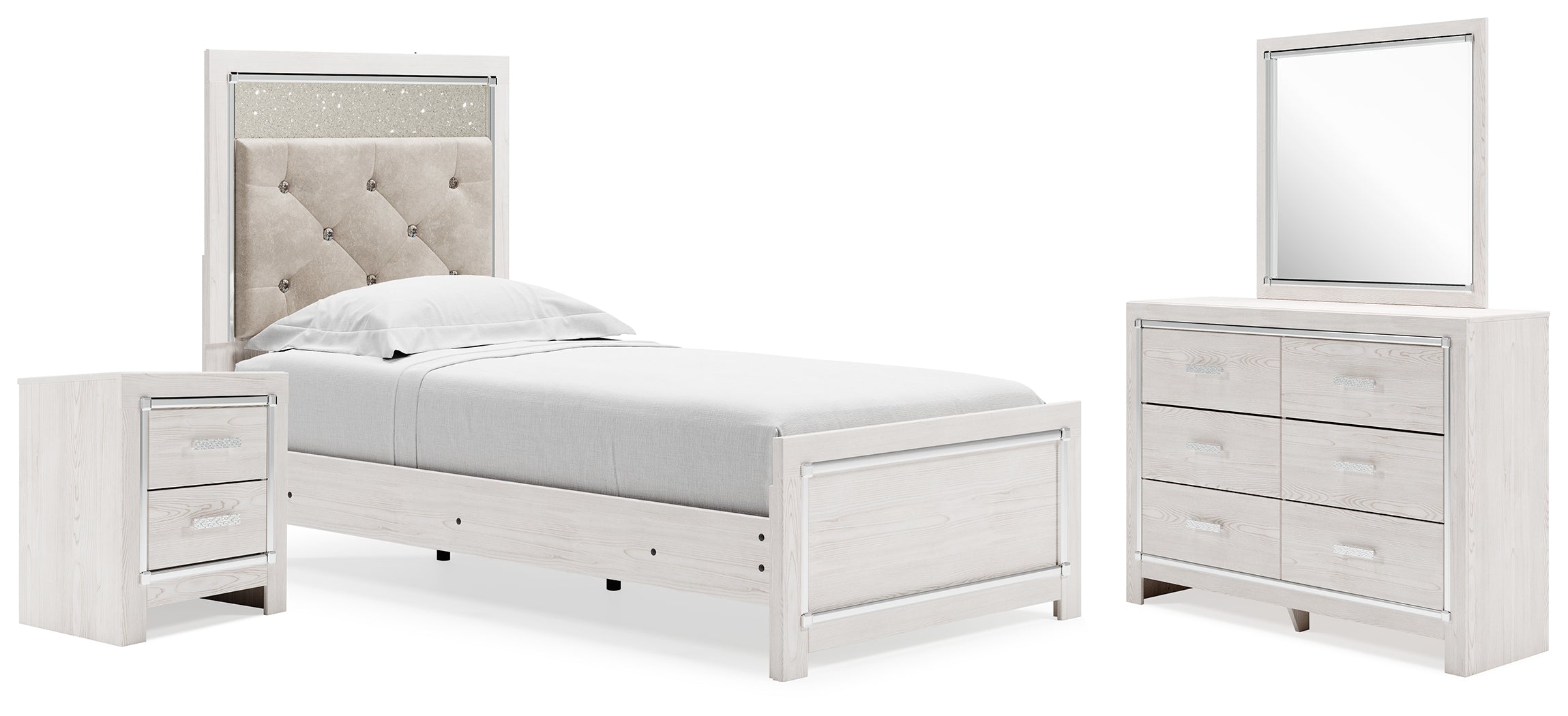 Homestyle Furniture - Ashley Furniture - Altyra Twin Panel Bed, Dresser, Mirror and Nightstand - Twin Panel Bed, Dresser, Mirror and Nightstand - B2640B70