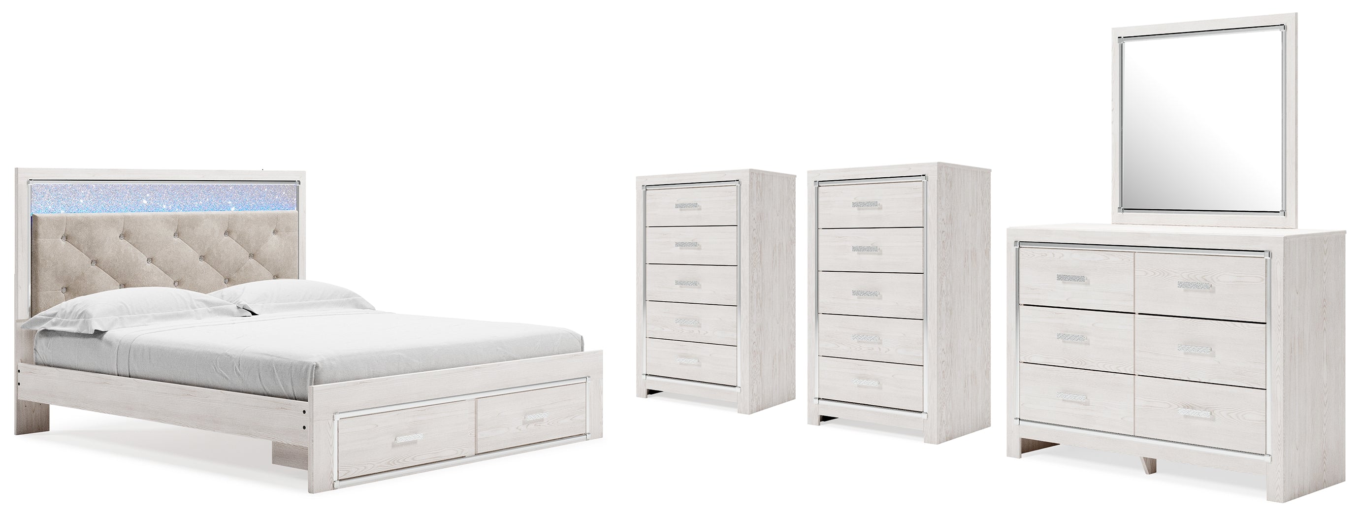 Homestyle Furniture - Ashley Furniture - Altyra King Storage Bed, Dresser, Mirror and 2 Chests - King Storage Bed, Dresser, Mirror and 2 Chests - B2640B45