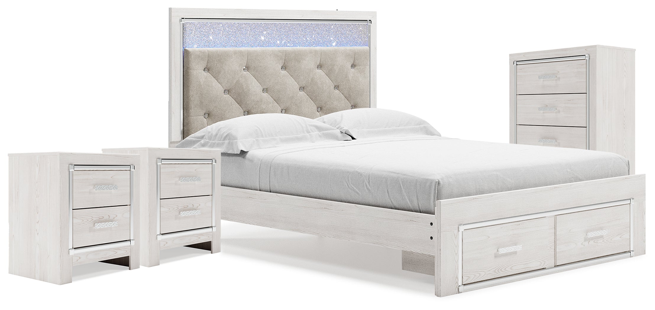 Homestyle Furniture - Ashley Furniture - Altyra Queen Storage Bed, Chest and 2 Nightstands - Queen Storage Bed, Chest and 2 Nightstands - B2640B68