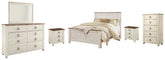 Homestyle Furniture - Ashley Furniture - Willowton Queen Panel Bed, Dresser, Mirror, Chest and 2 Nightstands - Queen Panel Bed, Dresser, Mirror, Chest and 2 Nightstands - B267B34