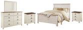 Homestyle Furniture - Ashley Furniture - Willowton Queen Panel Bed, Dresser, Mirror and 2 Nightstands - Queen Panel Bed, Dresser, Mirror and 2 Nightstands - B267B35