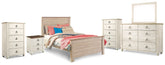 Homestyle Furniture - Ashley Furniture - Willowton Full Panel Bed, Dresser, Mirror, 2 Chests and nightstand - Full Panel Bed, Dresser, Mirror, 2 Chests and nightstand - B267B40