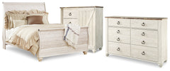 Homestyle Furniture - Ashley Furniture - Willowton Queen Sleigh Bed, Dresser and Chest - Queen Sleigh Bed, Dresser and Chest - B267B63