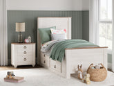 Homestyle Furniture - Ashley Furniture - Willowton Twin Panel Bed with 2 Storage Drawers - Twin Panel Bed with 2 Storage Drawers - B267B21