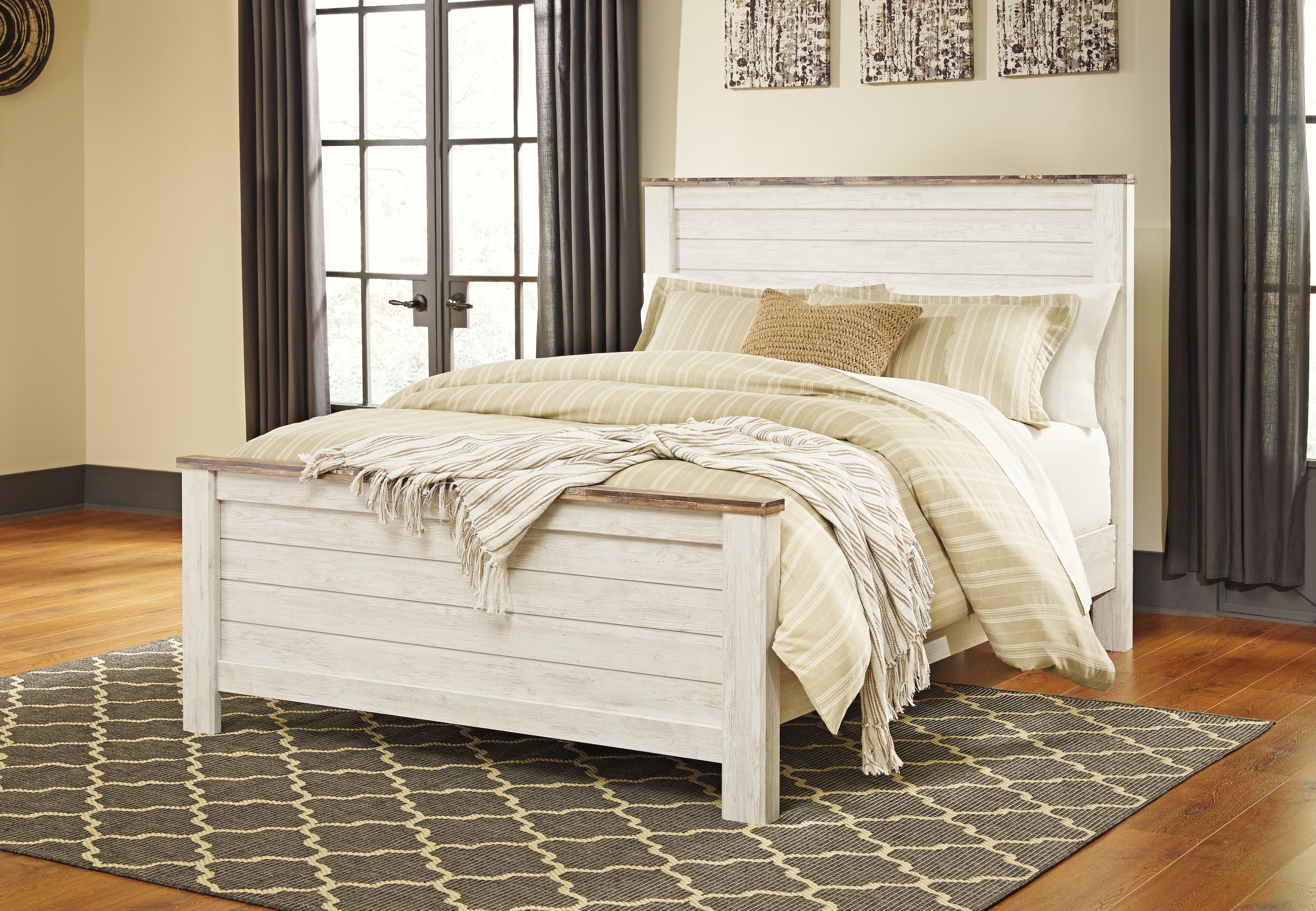 Homestyle Furniture - Ashley Furniture - Willowton King Panel Bed - King Panel Bed - B267B10