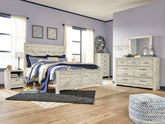 Bellaby King Crossbuck Panel Bed, Dresser, Mirror, and Nightstand - Bedroom Set - Ashley Furniture | Homestyle Furniture Arkansas