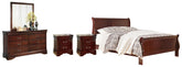 Homestyle Furniture - Ashley Furniture - Alisdair Queen Sleigh Bed, Dresser, Mirror, Chest and 2 Nightstands - Queen Sleigh Bed, Dresser, Mirror, Chest and 2 Nightstands - B376B23