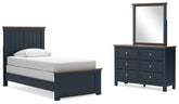 Homestyle Furniture - Ashley Furniture - Landocken Twin Panel Bed, Dresser and Mirror - Twin Panel Bed, Dresser and Mirror - B414B6