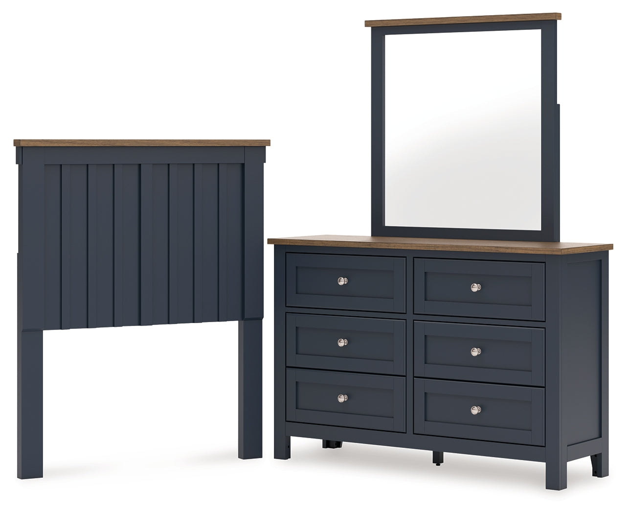 Homestyle Furniture - Ashley Furniture - Landocken Twin Panel Headboard, Dresser and Mirror - Twin Panel Headboard, Dresser and Mirror - B414B13
