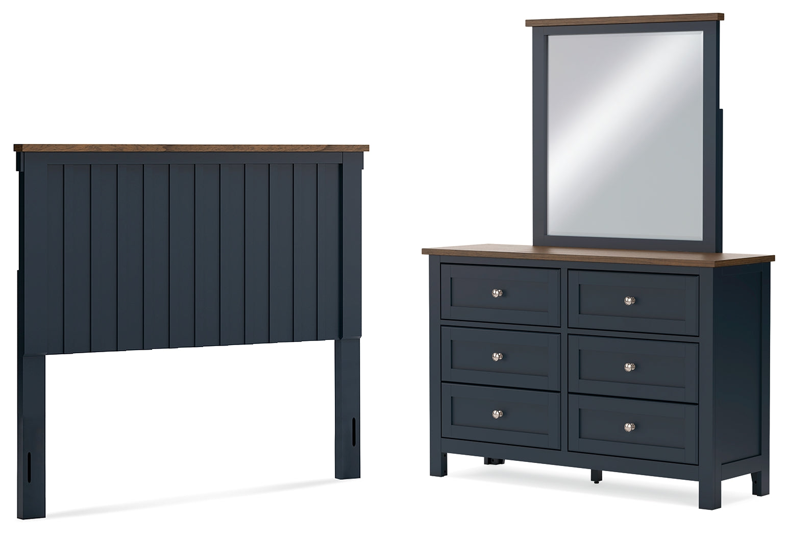 Homestyle Furniture - Ashley Furniture - Landocken Full Panel Headboard, Dresser and Mirror - Full Panel Headboard, Dresser and Mirror - B414B14