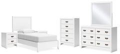 Homestyle Furniture - Ashley Furniture - Binterglen Twin Panel Bed, Dresser, Mirror, Chest and 2 Nightstands - Twin Panel Bed, Dresser, Mirror, Chest and 2 Nightstands - B427B19