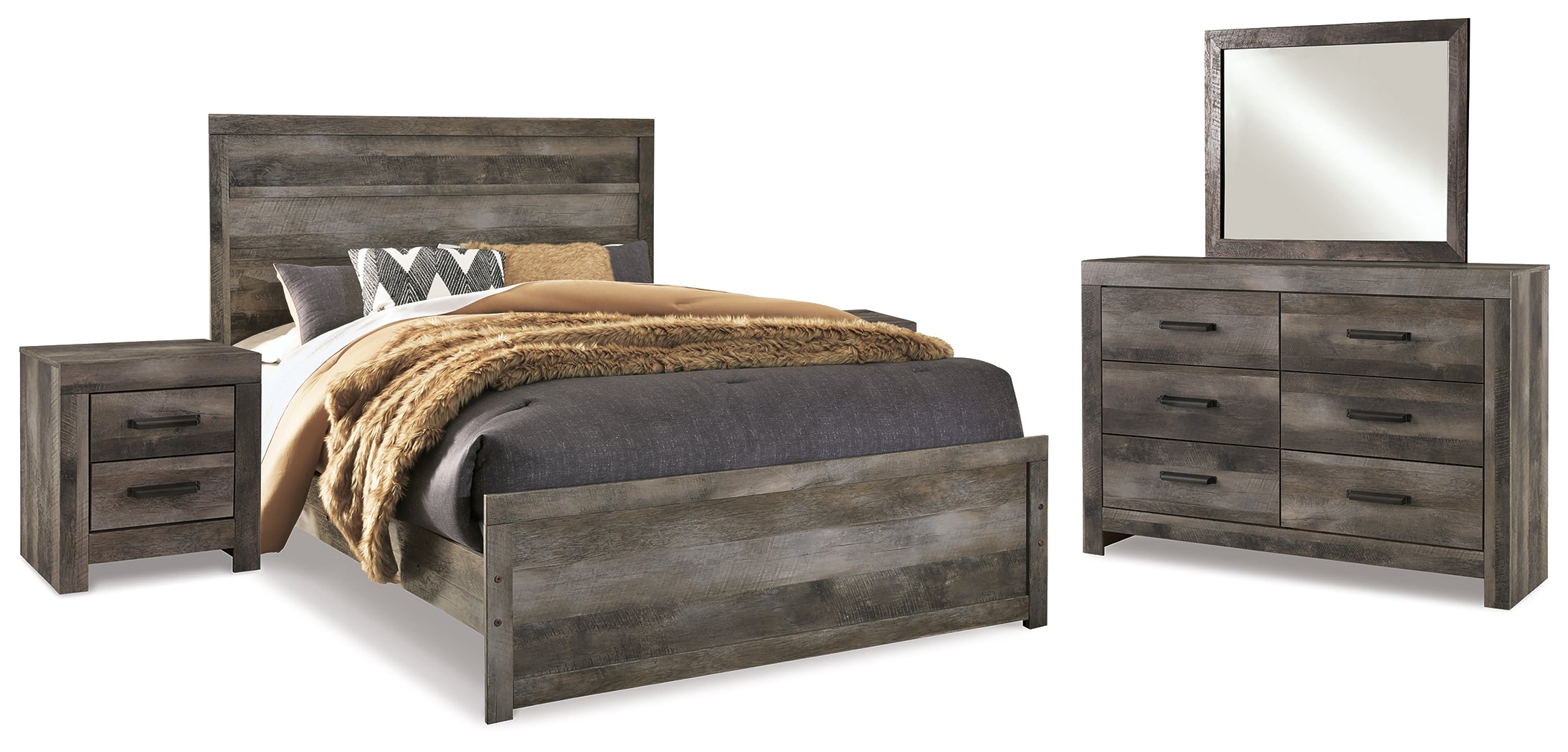 Homestyle Furniture - Ashley Furniture - Wynnlow Queen Panel Bed, Dresser, Mirror and 2 Nightstands - Queen Panel Bed, Dresser, Mirror and 2 Nightstands - B440B36
