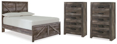 Homestyle Furniture - Ashley Furniture - Wynnlow Full Crossbuck Panel Bed and 2 Chests - Full Crossbuck Panel Bed and 2 Chests - B440B40