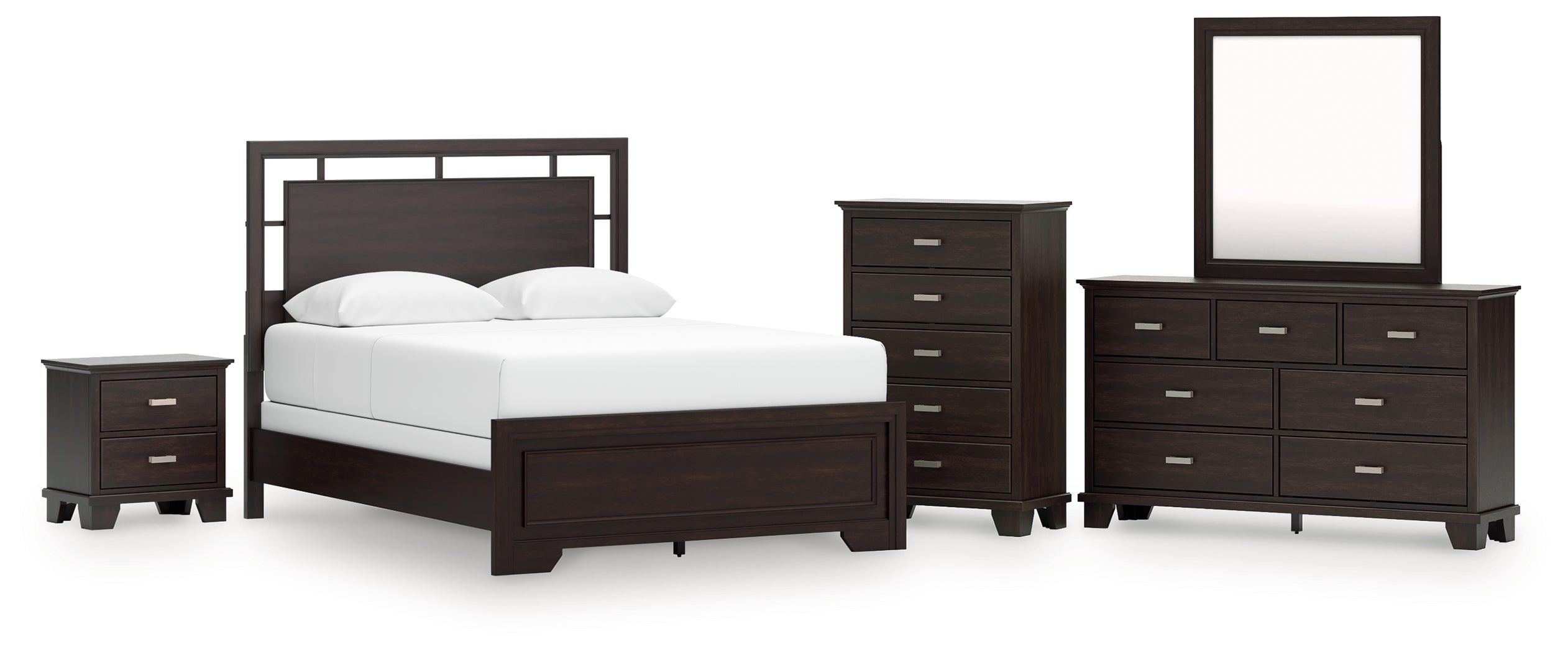 Homestyle Furniture - Ashley Furniture - Covetown Queen Panel Bed, Dresser, Mirror, Chest and Nightstand - Queen Panel Bed, Dresser, Mirror, Chest and Nightstand - B441B14