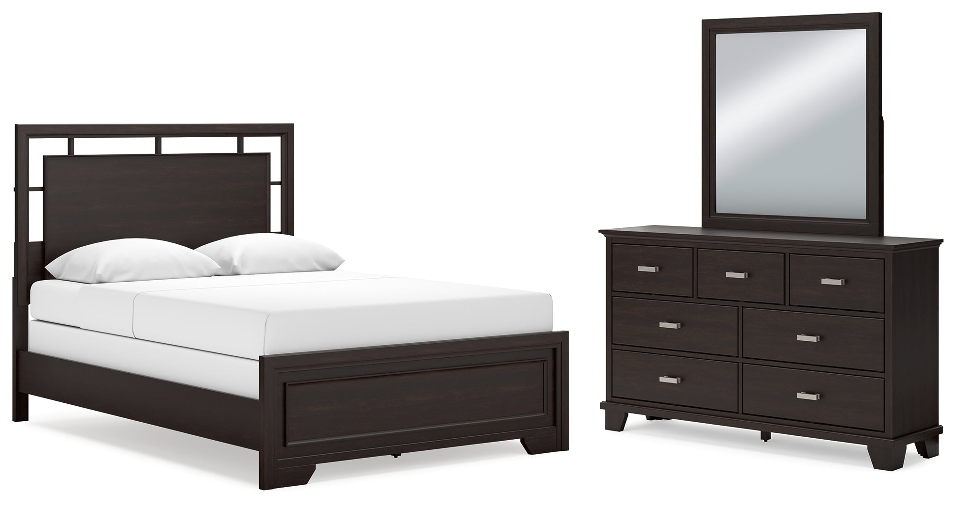 Homestyle Furniture - Ashley Furniture - Covetown Queen Panel Bed, Dresser and Mirror - Queen Panel Bed, Dresser and Mirror - B441B7