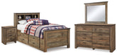 Homestyle Furniture - Ashley Furniture - Trinell Twin Bookcase Storage Bed, Dresser, Mirror and Nightstand - Twin Bookcase Storage Bed, Dresser, Mirror and Nightstand - B446B98