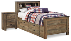 Homestyle Furniture - Ashley Furniture - Trinell Twin Panel Bed with Storage and Nightstand - Twin Panel Bed with Storage and Nightstand - B446B68