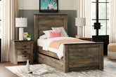 Homestyle Furniture - Ashley Furniture - Trinell Twin Panel Bed with 1 Large Storage Drawer - Twin Panel Bed with 1 Large Storage Drawer - B446B8
