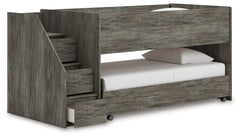 Frandern Twin Over Twin Loft Bed and Mattresses