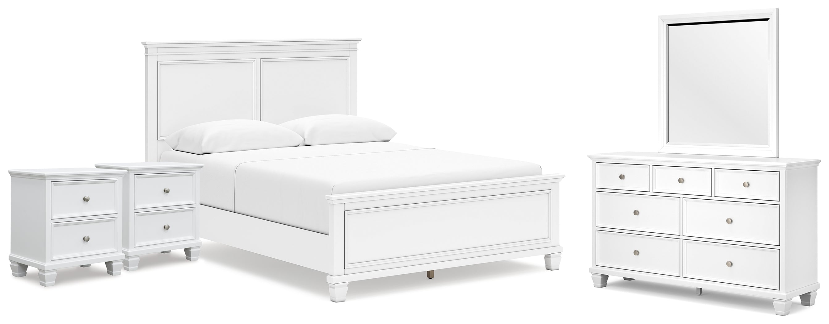 Homestyle Furniture - Ashley Furniture - Fortman Queen Panel Bed, Dresser, Mirror and 2 Nightstands - Queen Panel Bed, Dresser, Mirror and 2 Nightstands - B680B16