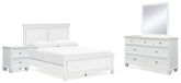 Homestyle Furniture - Ashley Furniture - Fortman Queen Panel Bed, Dresser, Mirror and Nightstand - Queen Panel Bed, Dresser, Mirror and Nightstand - B680B12
