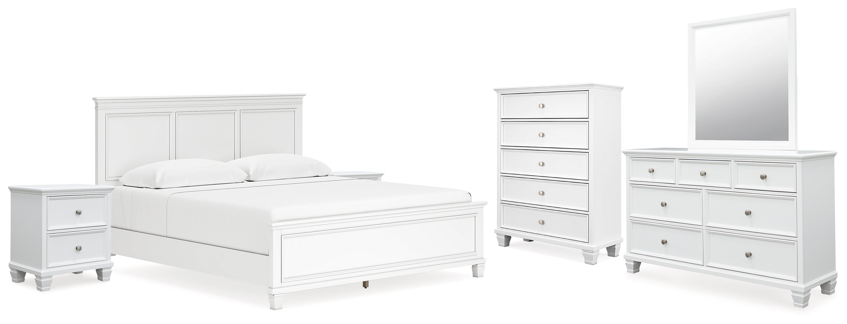 Homestyle Furniture - Ashley Furniture - Fortman King Panel Bed, Dresser, Mirror, Chest and 2 Nightstands - King Panel Bed, Dresser, Mirror, Chest and 2 Nightstands - B680B19