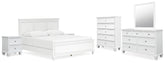 Homestyle Furniture - Ashley Furniture - Fortman King Panel Bed, Dresser, Mirror, Chest and 2 Nightstands - King Panel Bed, Dresser, Mirror, Chest and 2 Nightstands - B680B19