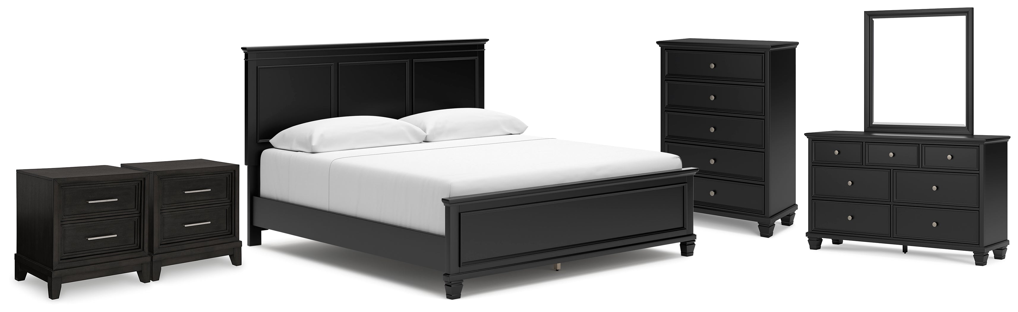 Homestyle Furniture - Ashley Furniture - Lanolee King Panel Bed, Dresser, Mirror, Chest and 2 Nightstands - King Panel Bed, Dresser, Mirror, Chest and 2 Nightstands - B687B28