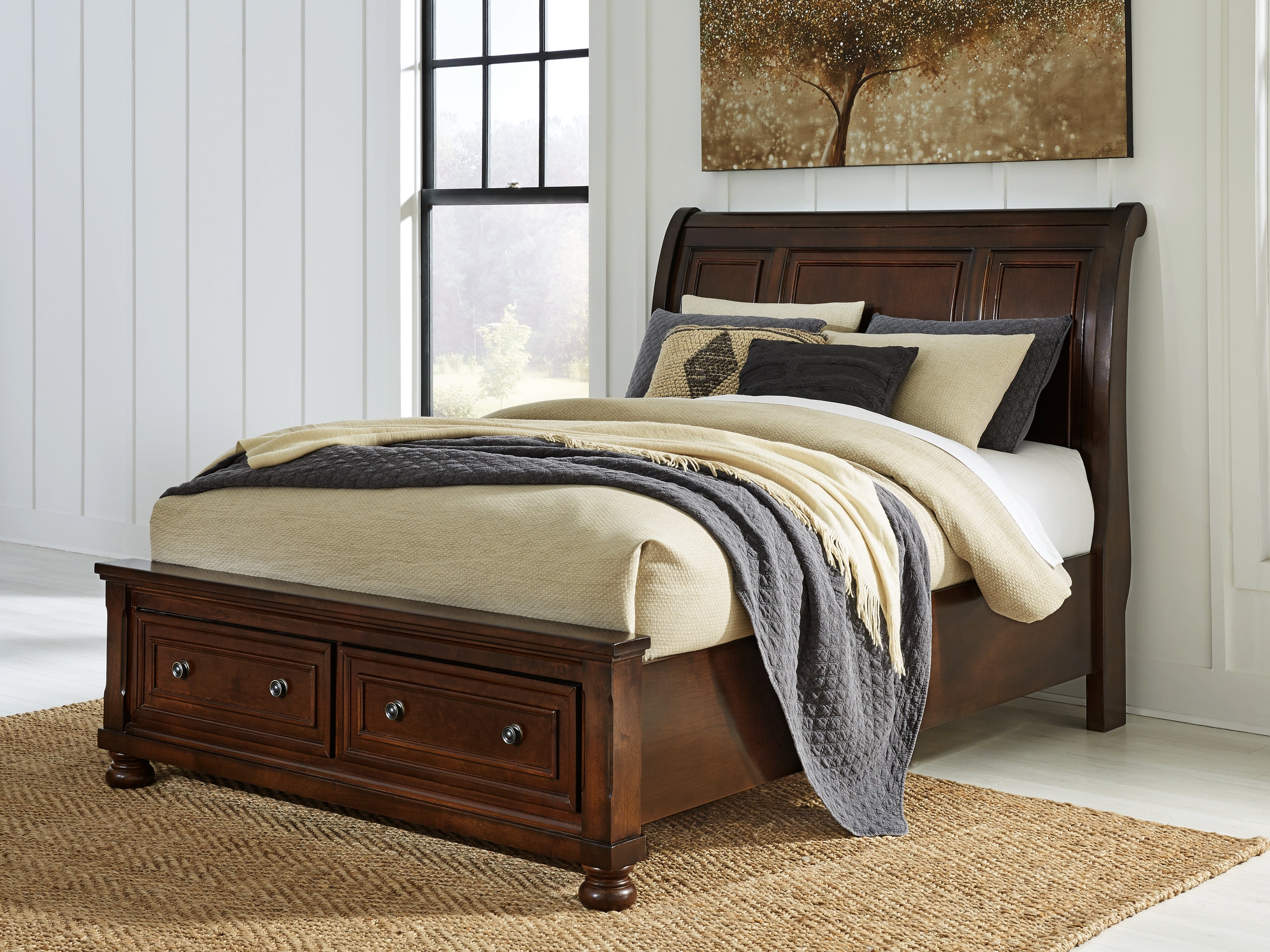 Homestyle Furniture - Ashley Furniture - Porter Queen Sleigh Storage Bed - Queen Sleigh Storage Bed - B697B43