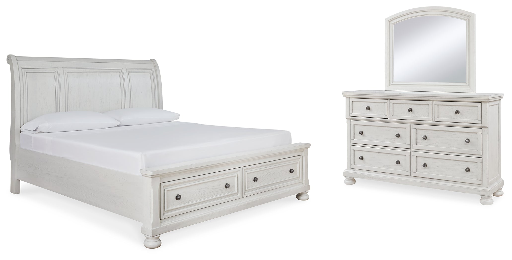 Homestyle Furniture - Ashley Furniture - Robbinsdale King Sleigh Storage Bed, Dresser and Mirror - King Sleigh Storage Bed, Dresser and Mirror - B742B29