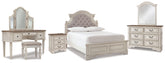 Homestyle Furniture - Ashley Furniture - Realyn Full Panel Bed, Dresser, Mirror, 3-Piece Vanity and Nightstand - Full Panel Bed, Dresser, Mirror, 3-Piece Vanity and Nightstand - B743B27