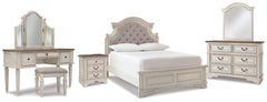 Homestyle Furniture - Ashley Furniture - Realyn Full Panel Bed, Dresser, Mirror, 3-Piece Vanity and Nightstand - Full Panel Bed, Dresser, Mirror, 3-Piece Vanity and Nightstand - B743B27