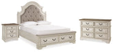Homestyle Furniture - Ashley Furniture - Realyn Queen Upholstered Panel Bed with Storage, Dresser and Nightstand - Queen Upholstered Panel Bed with Storage, Dresser and Nightstand - B743B57