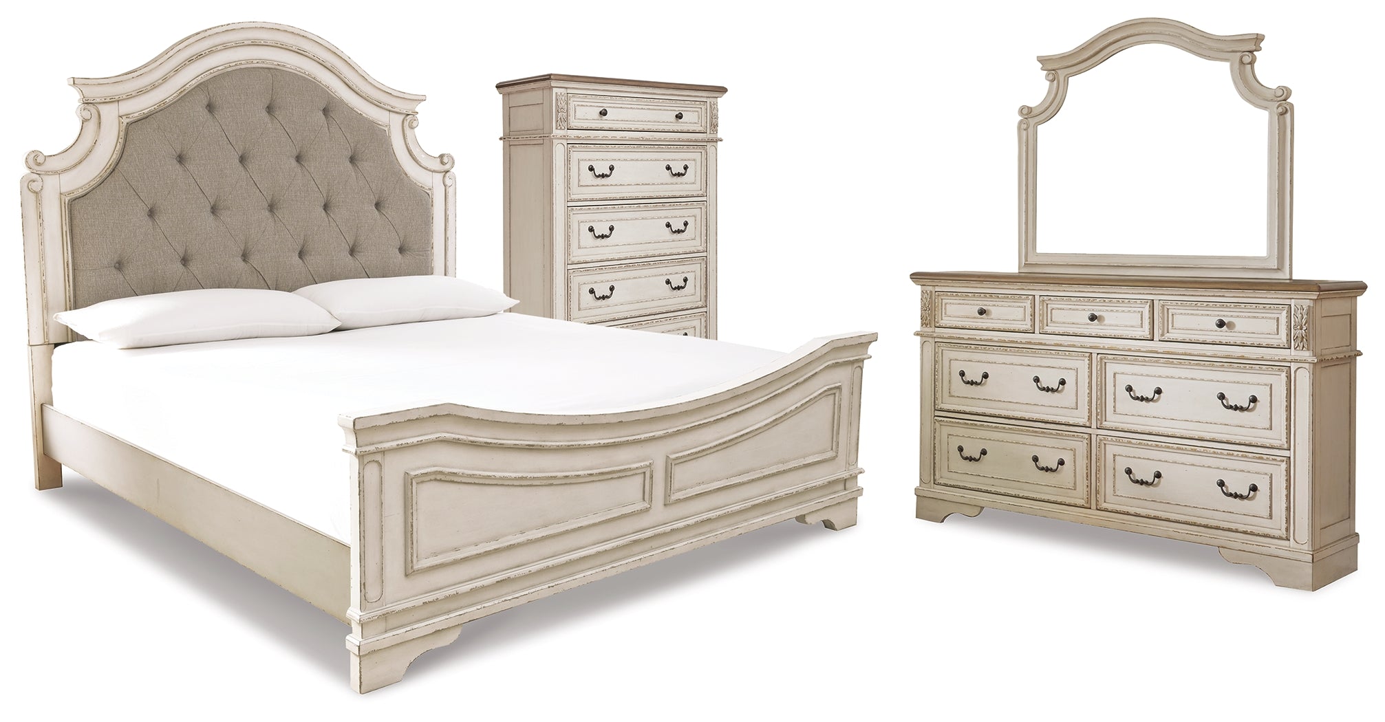 Homestyle Furniture - Ashley Furniture - Realyn Queen Panel Bed, Dresser, Mirror and Chest - Queen Panel Bed, Dresser, Mirror and Chest - B743B28