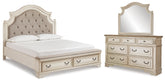 Homestyle Furniture - Ashley Furniture - Realyn King Upholstered Bed with Dresser and Mirror - King Upholstered Bed with Dresser and Mirror - B743B24