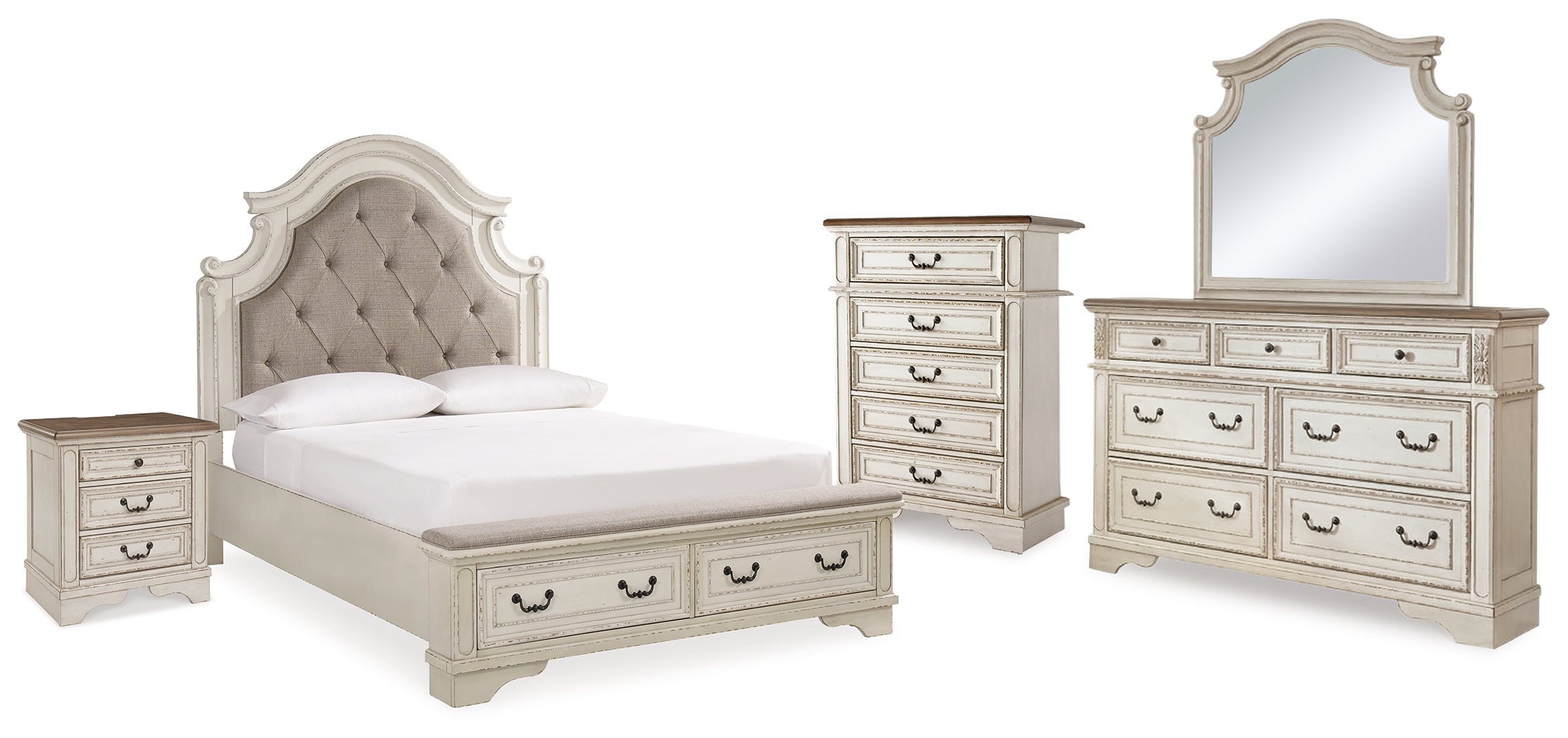 Homestyle Furniture - Ashley Furniture - Realyn Queen Panel Bed, Dresser, Mirror, Chest and Nightstand - Queen Panel Bed, Dresser, Mirror, Chest and Nightstand - B743B46