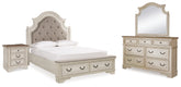 Homestyle Furniture - Ashley Furniture - Realyn Queen Upholstery Panel Bed, Dresser, Mirror and Nightstand - Queen Upholstery Panel Bed, Dresser, Mirror and Nightstand - B743B36
