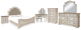 Homestyle Furniture - Ashley Furniture - Realyn King Panel Bed, Dresser, Mirror, Chest, Vanity and Nightstand - King Panel Bed, Dresser, Mirror, Chest, Vanity and Nightstand - B743B58