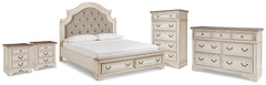 Homestyle Furniture - Ashley Furniture - Realyn King Storage Bed, Dresser, Chest and 2 Nightstands - King Storage Bed, Dresser, Chest and 2 Nightstands - B743B69