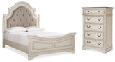 Homestyle Furniture - Ashley Furniture - Realyn Queen Upholstered Panel Bed and Chest - Queen Upholstered Panel Bed and Chest - B743B54