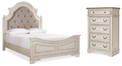 Homestyle Furniture - Ashley Furniture - Realyn Queen Upholstered Panel Bed and Chest - Queen Upholstered Panel Bed and Chest - B743B54