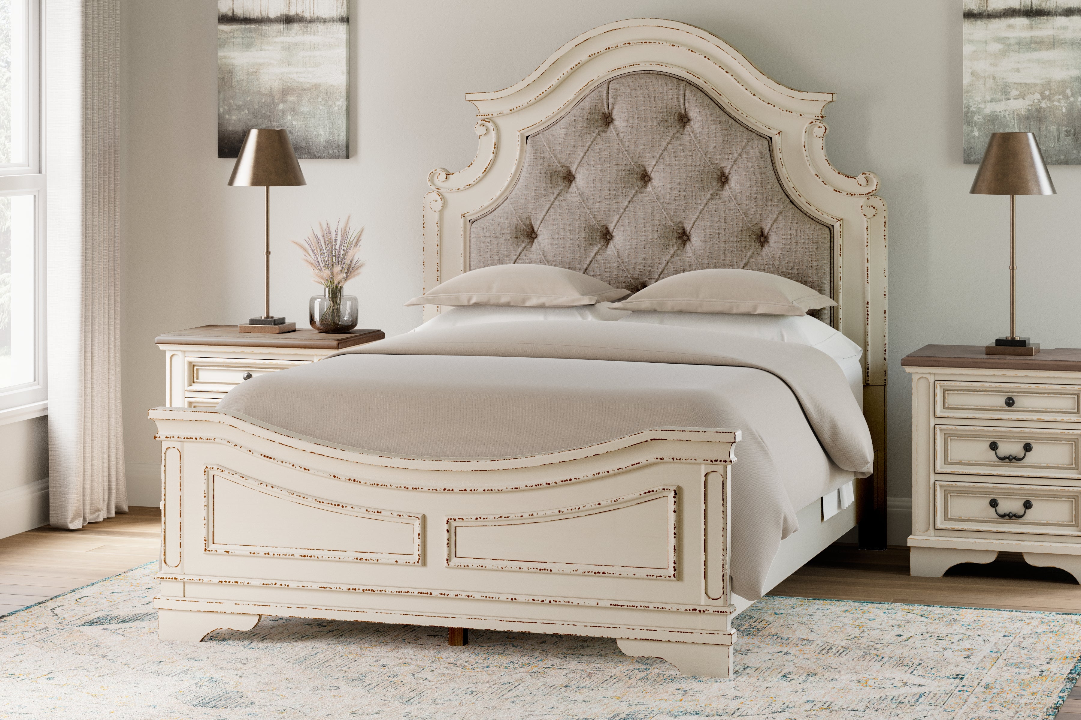 Homestyle Furniture - Ashley Furniture - Realyn Queen Upholstered Panel Bed - Queen Upholstered Panel Bed - B743B2